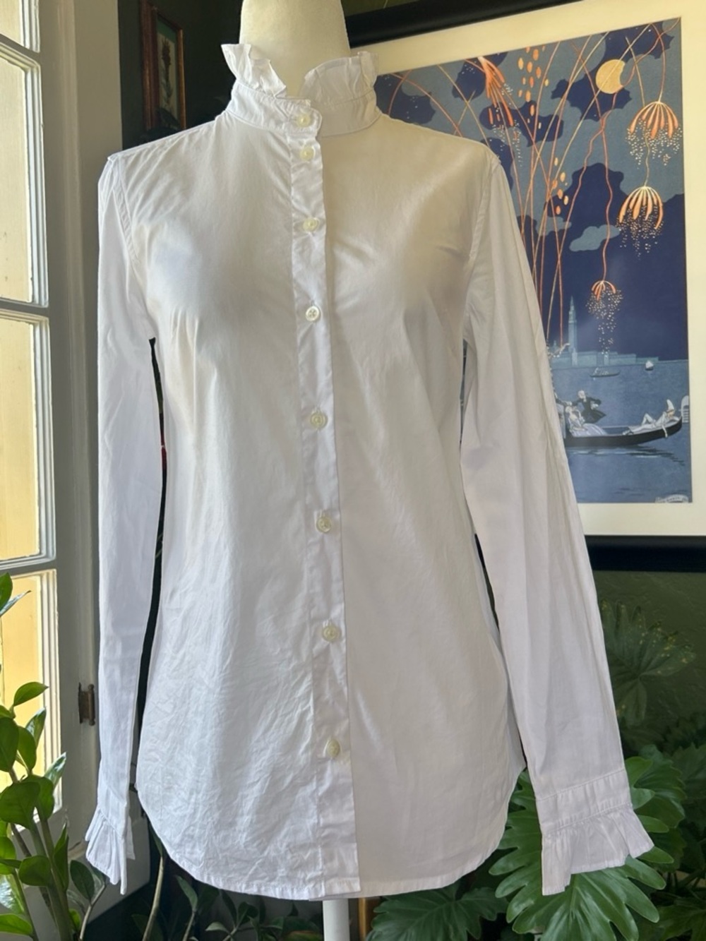 NWT J Crew Ruffly Button Up Top - Picture 5 of 7